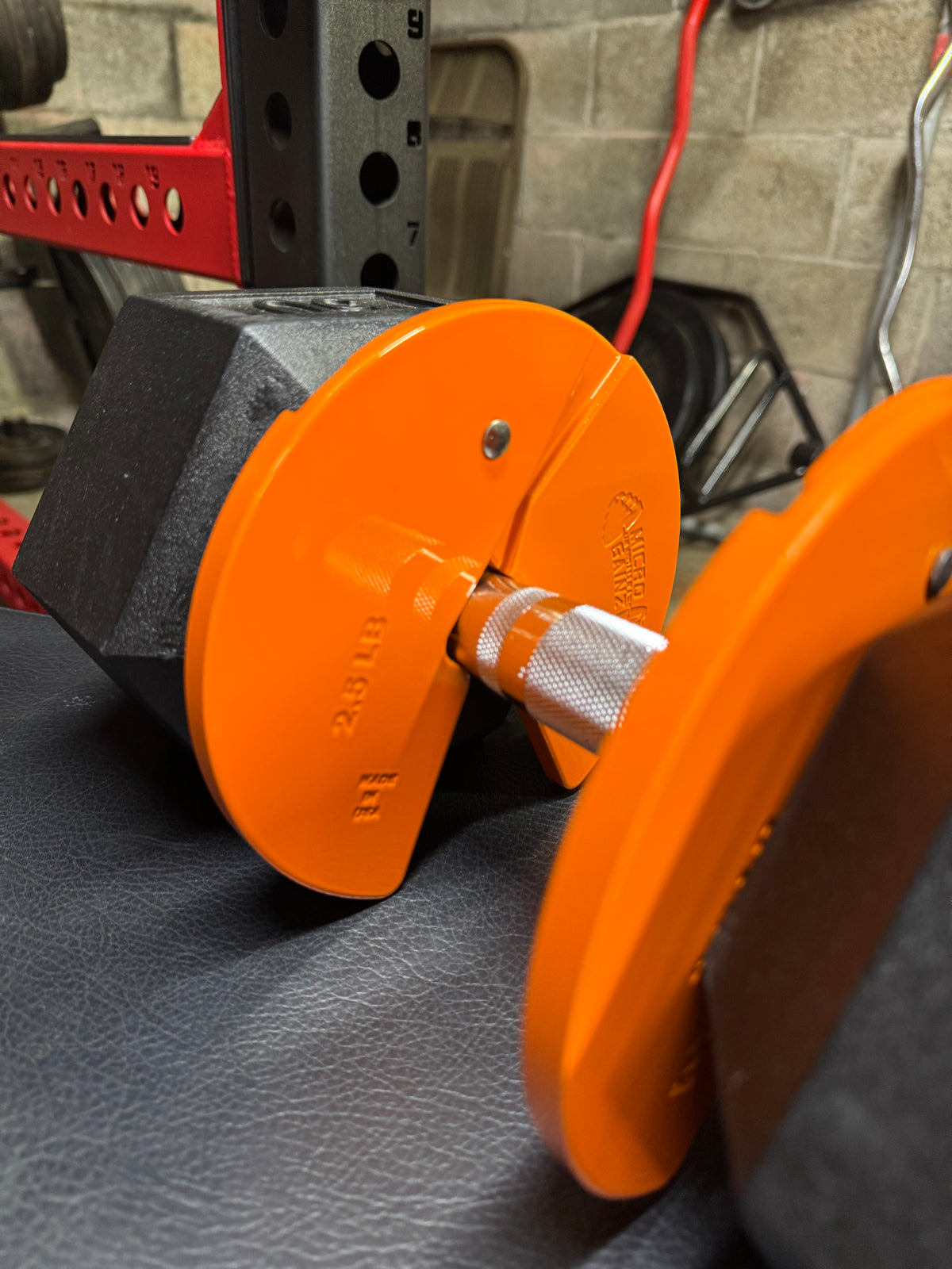 Micro Gainz Orange 2.5LB Dumbbell Fractional Weight Plates 4 Plate Set (BLEMISHED SET)