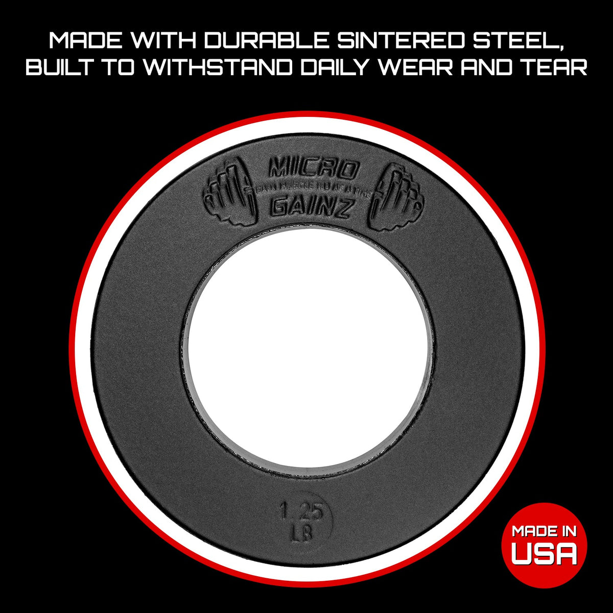 Micro Gainz Olympic Size Fractional Weight Plates Pair of 1.25LB Plates(BLEMISHED SET)