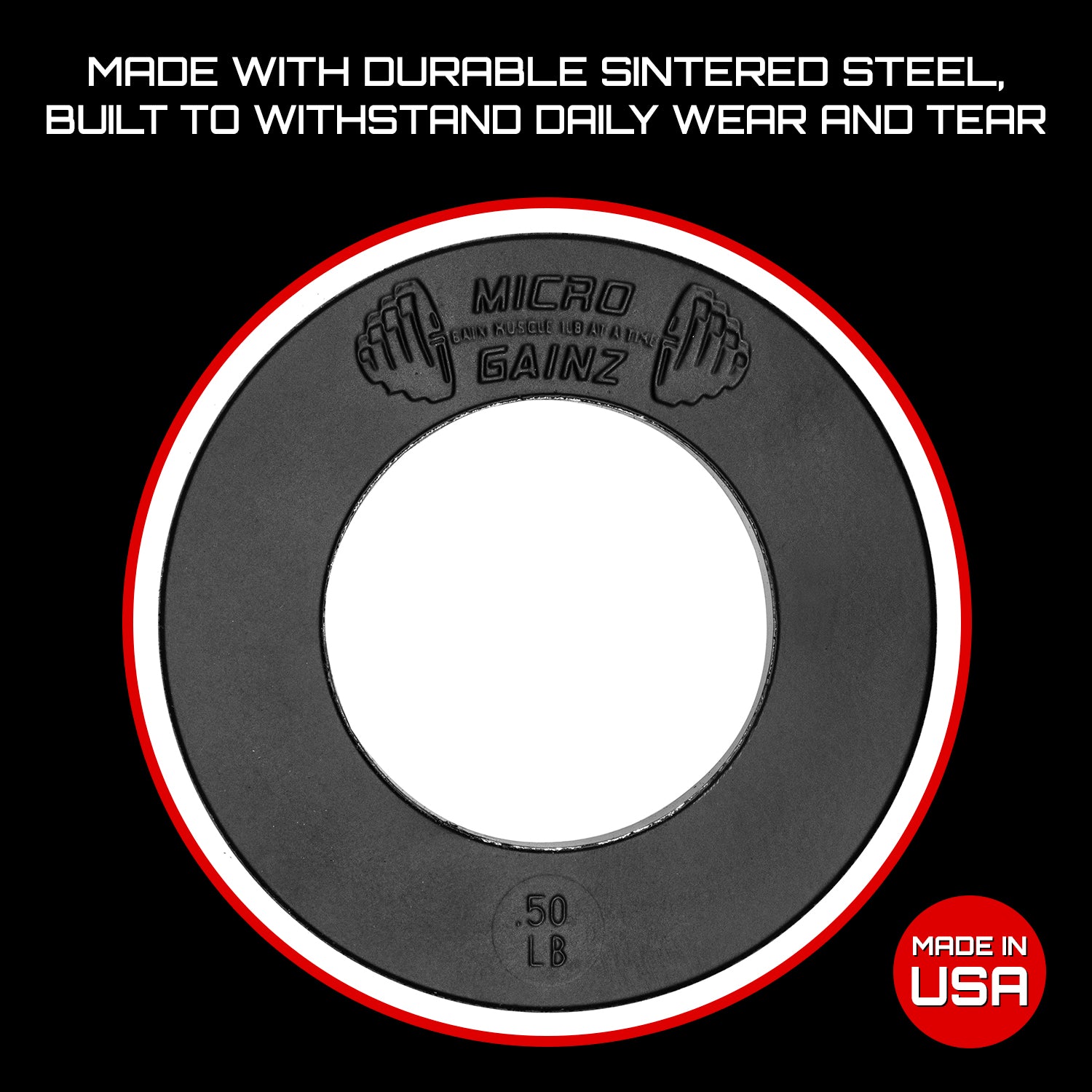 Micro Gainz Olympic Size Fractional Weight Plates Pair of .50LB Plates