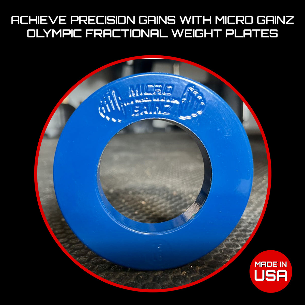 Micro Gainz Olympic Size Fractional Weight Plates Pair of .75LB Plates