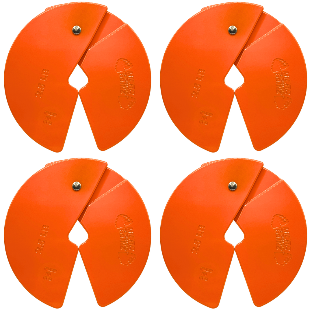 Micro Gainz Orange 2.5LB Dumbbell Fractional Weight Plates 4 Plate Set (BLEMISHED SET)