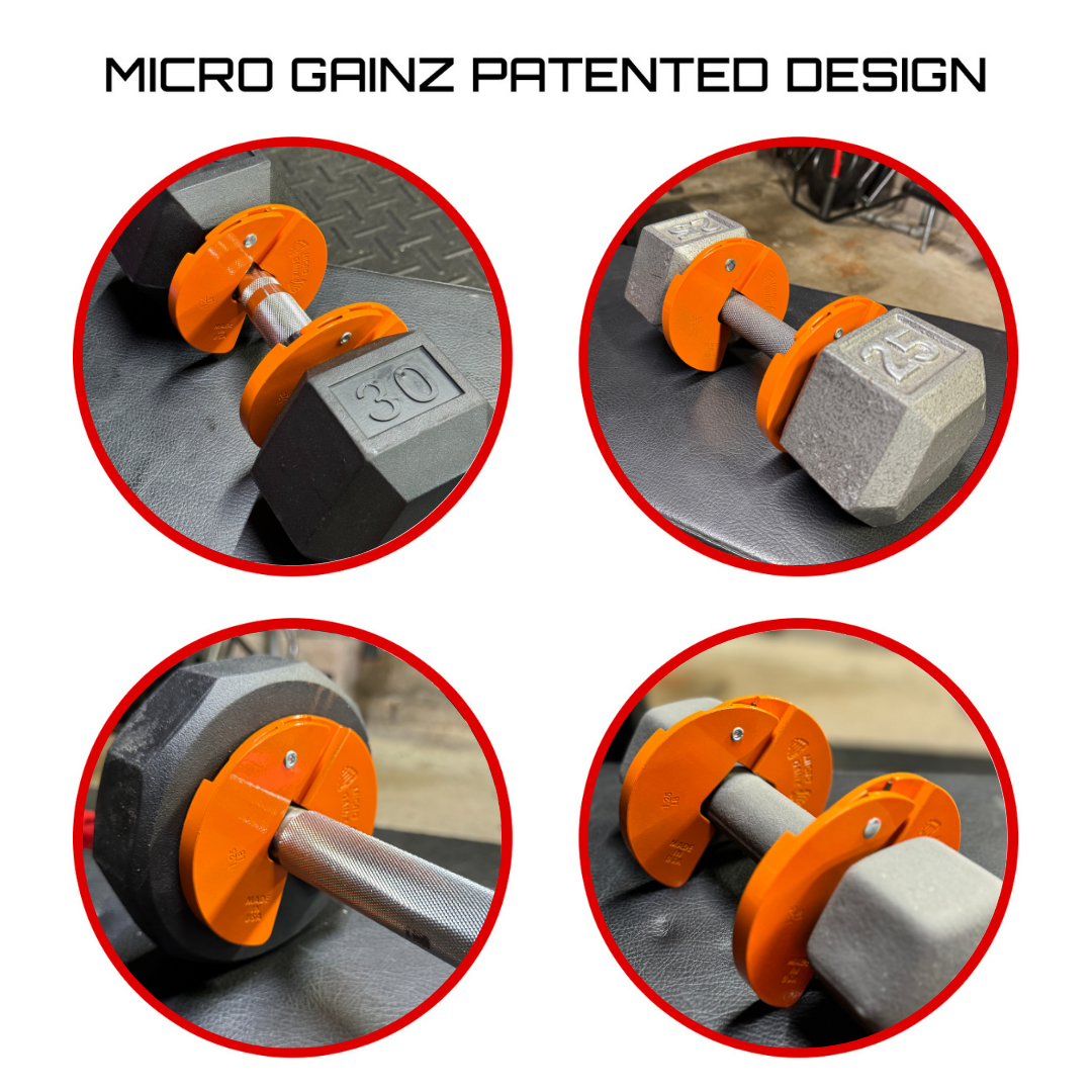 Micro Gainz Orange 1.25LB Dumbbell Fractional Weight Plates 4 Plate Set (BLEMISHED SET)