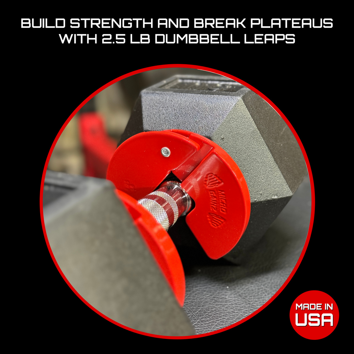 Micro Gainz Red 1.25LB Dumbbell Fractional Weight Plates 4 Plate Set (BLEMISHED SET)