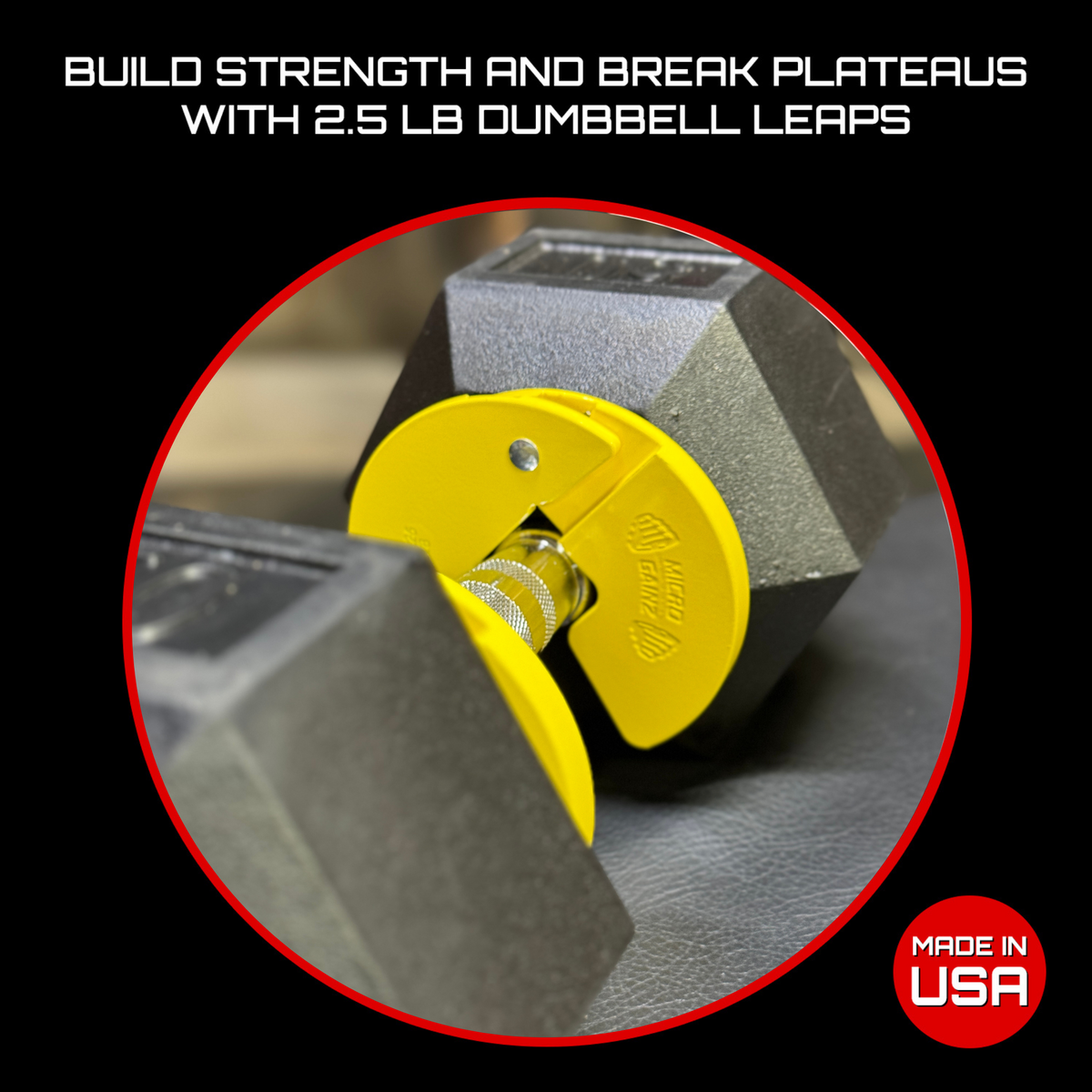 Micro Gainz Yellow 1.25LB Dumbbell Fractional Weight Plates 4 Pack (BLEMISHED SET)