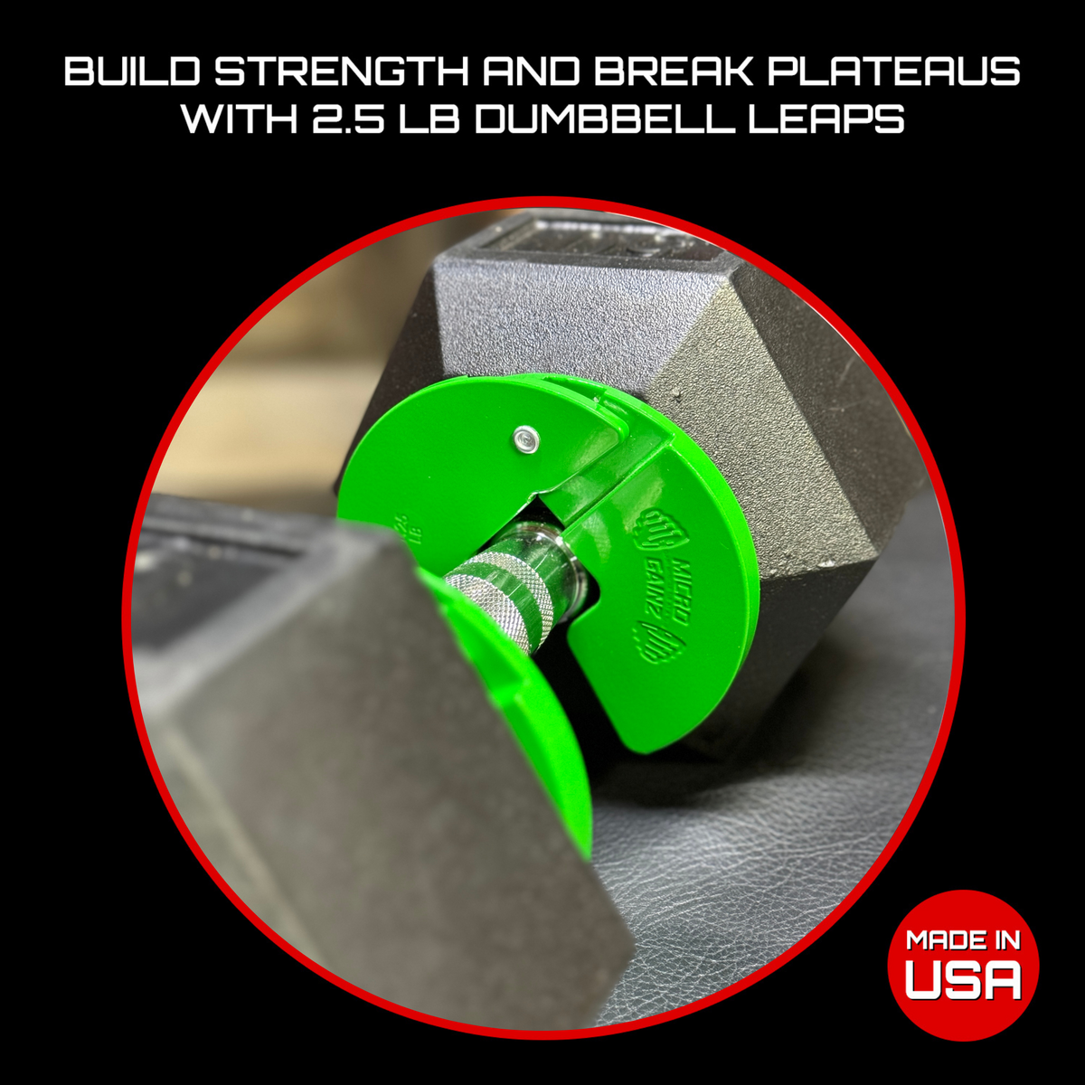 Micro Gainz Green 1.25LB Dumbbell Fractional Weight Plates 4 Pack (BLEMISHED SET)