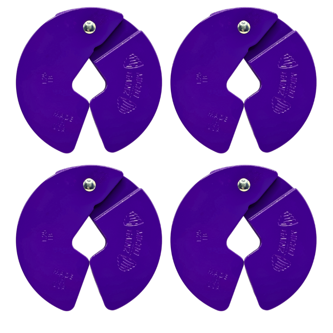 Micro Gainz Purple 1.25LB Dumbbell Fractional Weight Plates 4 Plate Set (BLEMISHED SET)