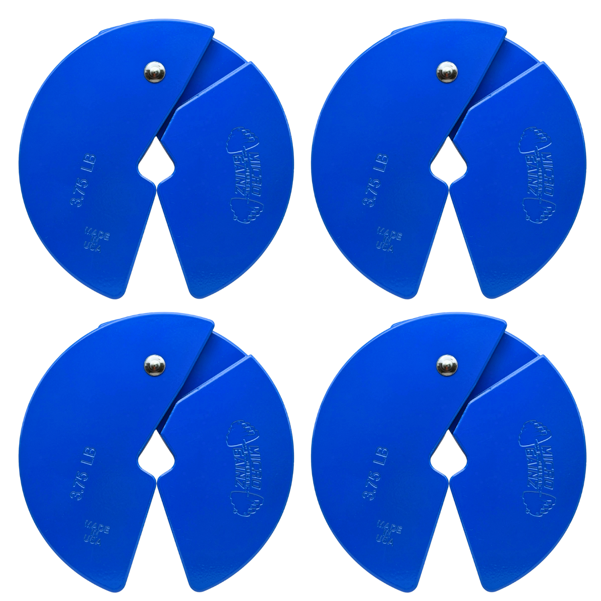 Micro Gainz Blue 3.75LB Dumbbell Fractional Weight Plates 4 Plate Set (BLEMISHED SET)
