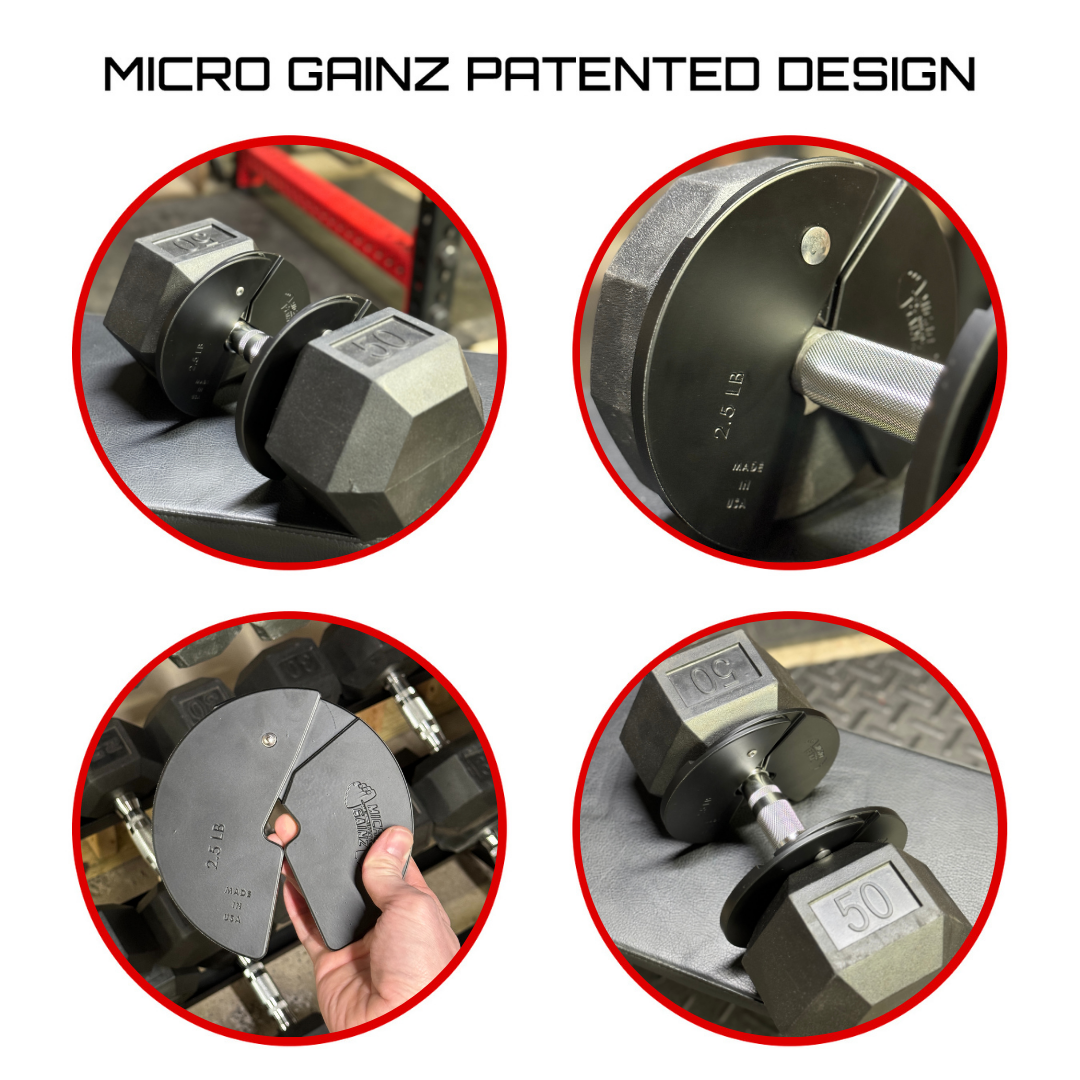 Micro Gainz Red 4-2.5LB Dumbbell Fractional Weight Plates (BLEMISHED SET)