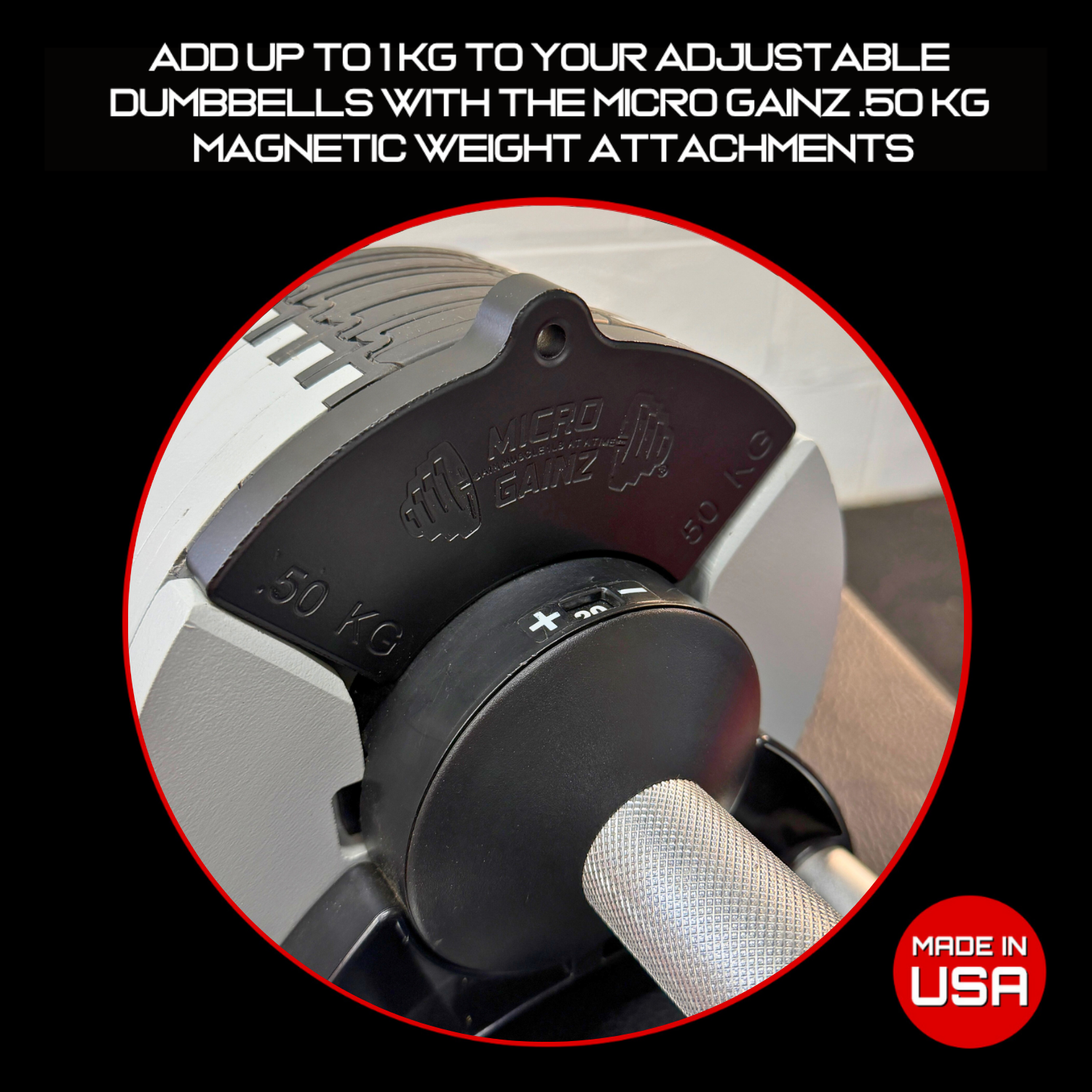 Micro Gainz .50KG Magnetic Weight Attachment for Nuobell 220 & 232 Kilogram Adjustable Dumbbells