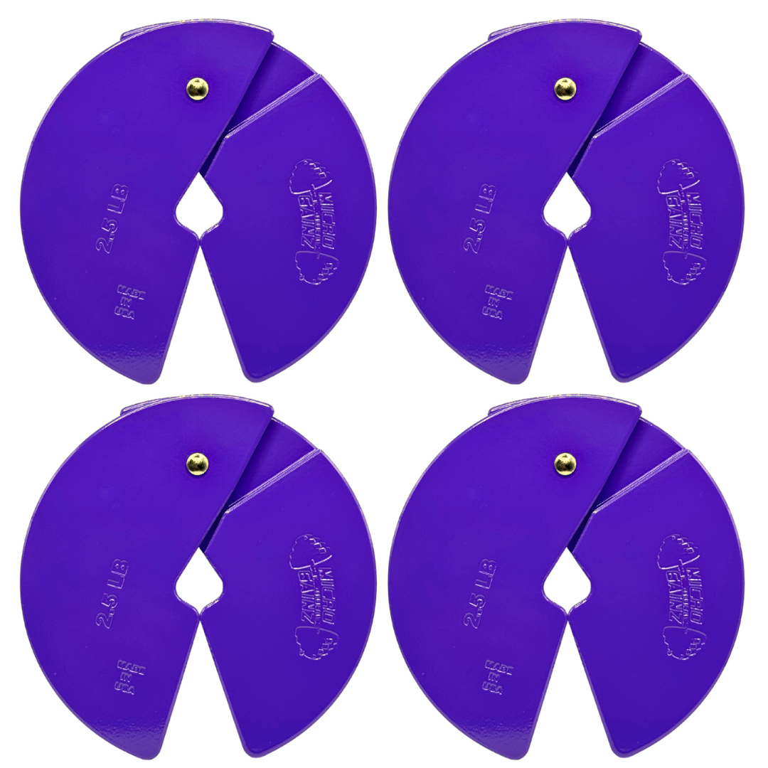 Micro Gainz Purple 2.5LB Dumbbell Fractional Weight Plates 4 Plate Set (BLEMISHED SET)