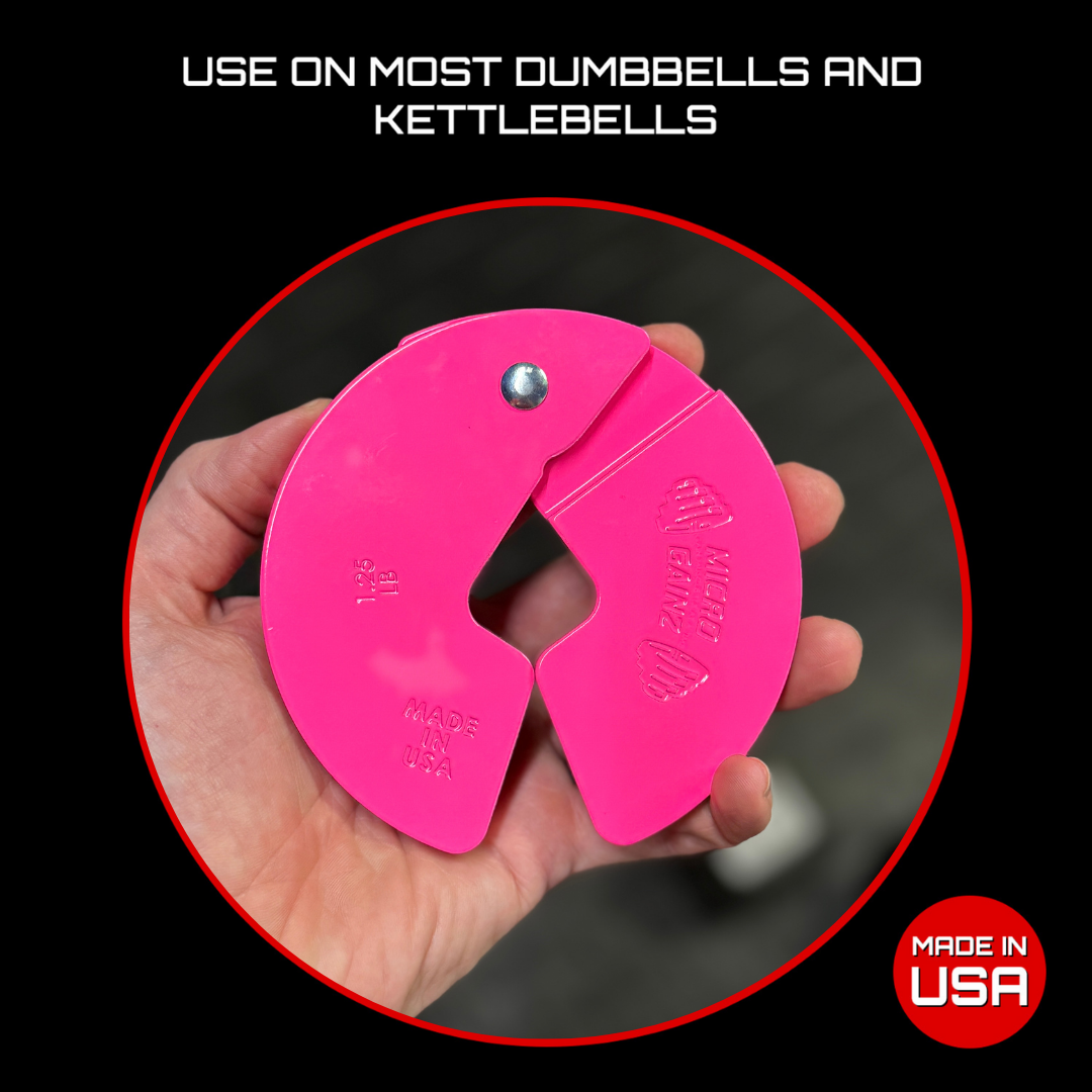 Micro Gainz Pink 1.25LB Dumbbell Fractional Weight Plates 4 Plate Set (BLEMISHED SET)