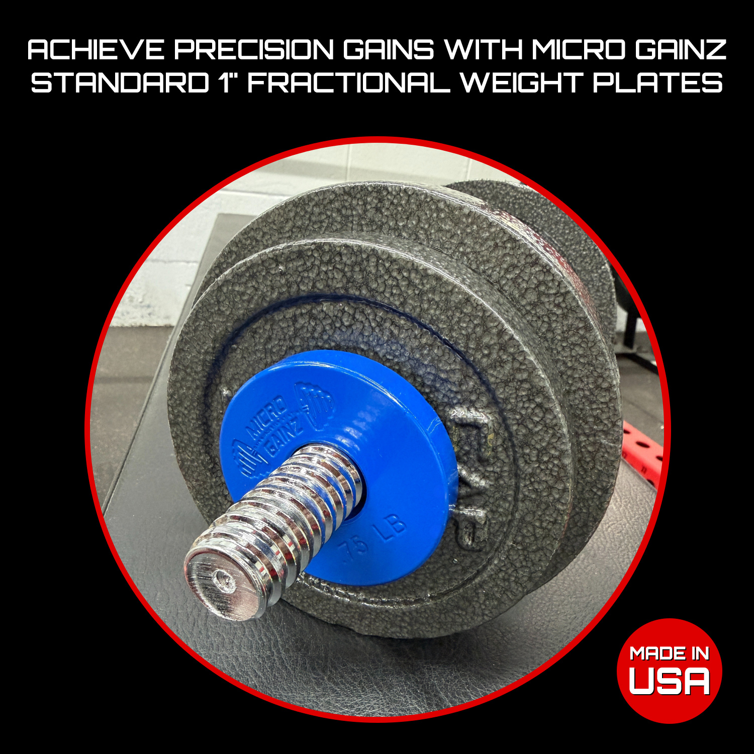 Micro Gainz Standard 1-Inch Center Hole Fractional Weight Plates Pair of .75LB Plates