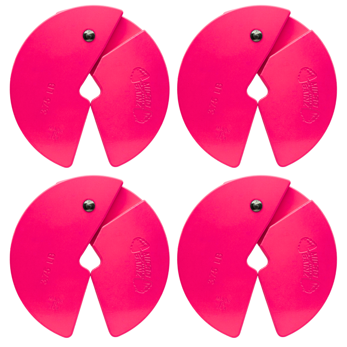 Micro Gainz Pink 3.75LB Dumbbell Fractional Weight Plates 4 Plate Set (BLEMISHED SET)