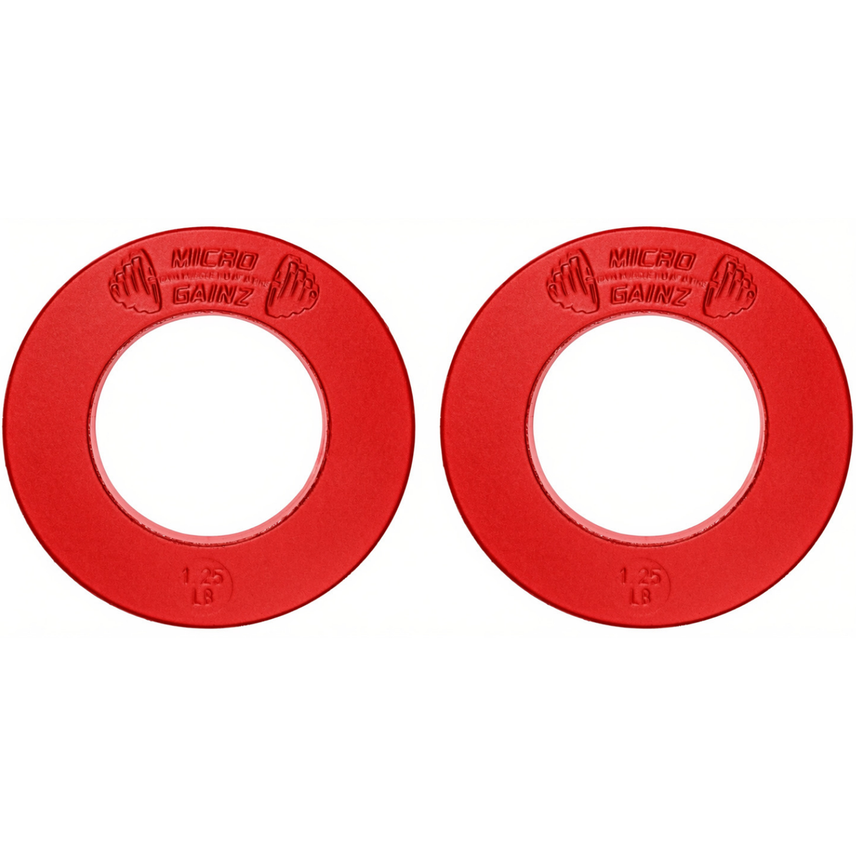 Micro Gainz Red Olympic Size Fractional Weight Plates Pair of 1.25LB Plates(BLEMISHED SET)