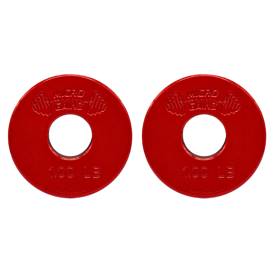 Micro Gainz Standard 1-Inch Center Hole Fractional Weight Plates Pair of 1LB Plates