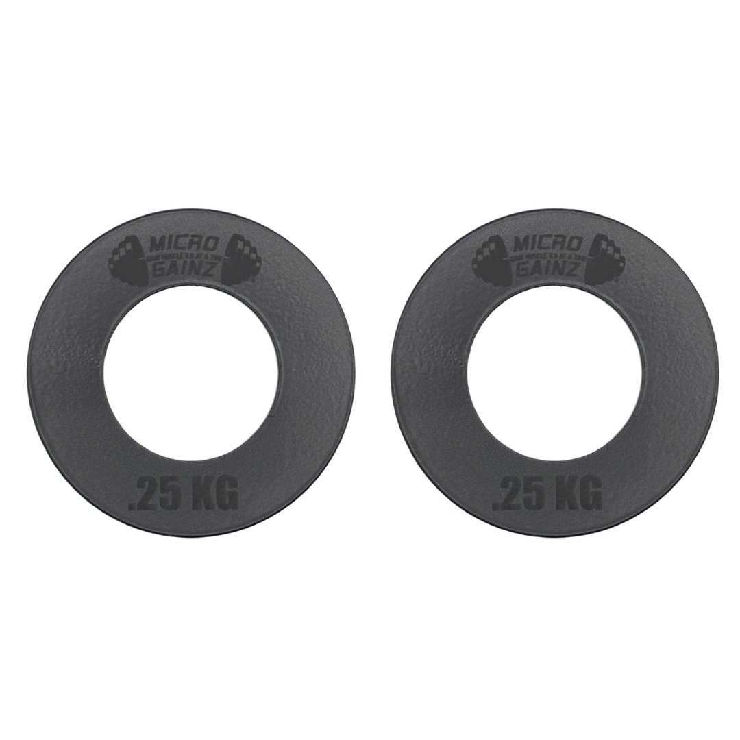 Micro Gainz Olympic Size Kilogram Fractional Steel Weight Plates .25KG Plates: Set of 2 (BLEMISHED SET)