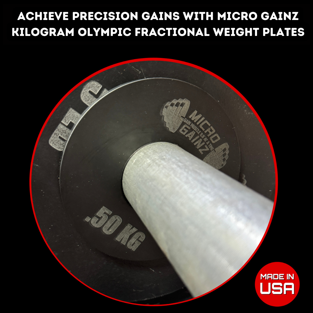 Micro Gainz Olympic Size Kilogram Fractional Steel Weight Plates .50KG Plates: Set of 2