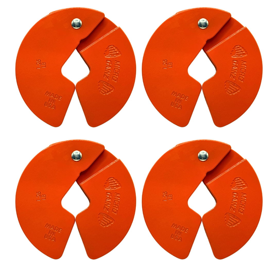Micro Gainz Orange 1.25LB Dumbbell Fractional Weight Plates 4 Plate Set (BLEMISHED SET)