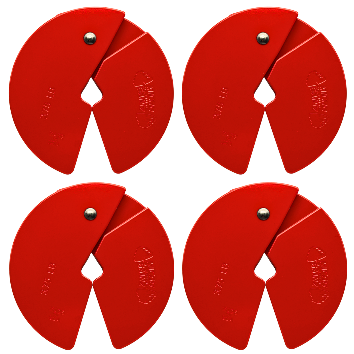 Micro Gainz Red 3.75LB Dumbbell Fractional Weight Plates 4 Plate Set (BLEMISHED SET)