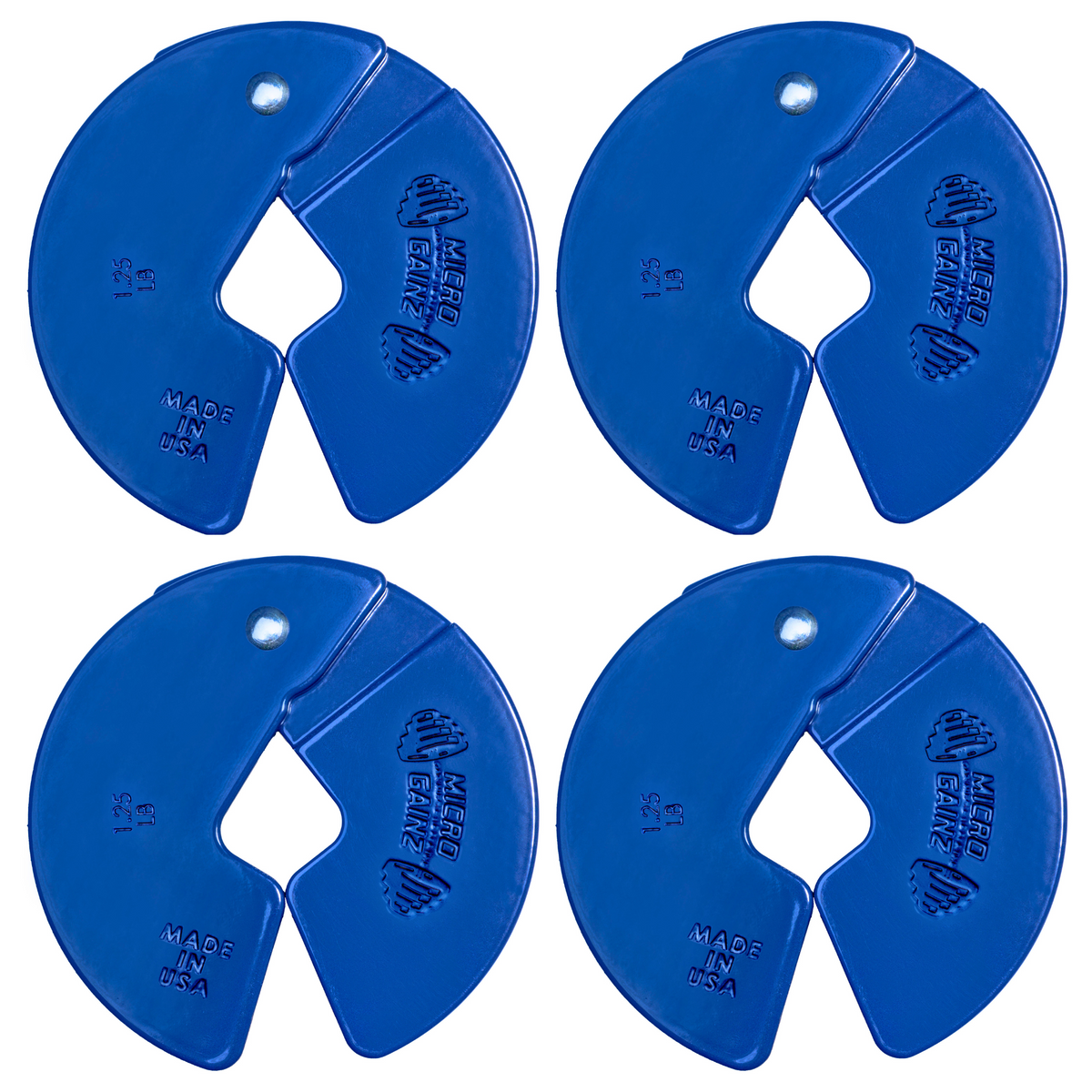 Micro Gainz Blue 1.25LB Dumbbell Fractional Weight Plates 4 Pack (BLEMISHED SET)
