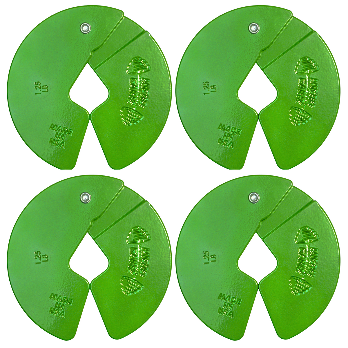 Micro Gainz Green 1.25LB Dumbbell Fractional Weight Plates 4 Pack (BLEMISHED SET)
